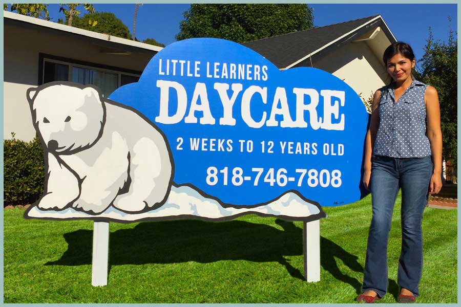 flat mdo sign for little learners care in reseda by angelgomezsigns.com